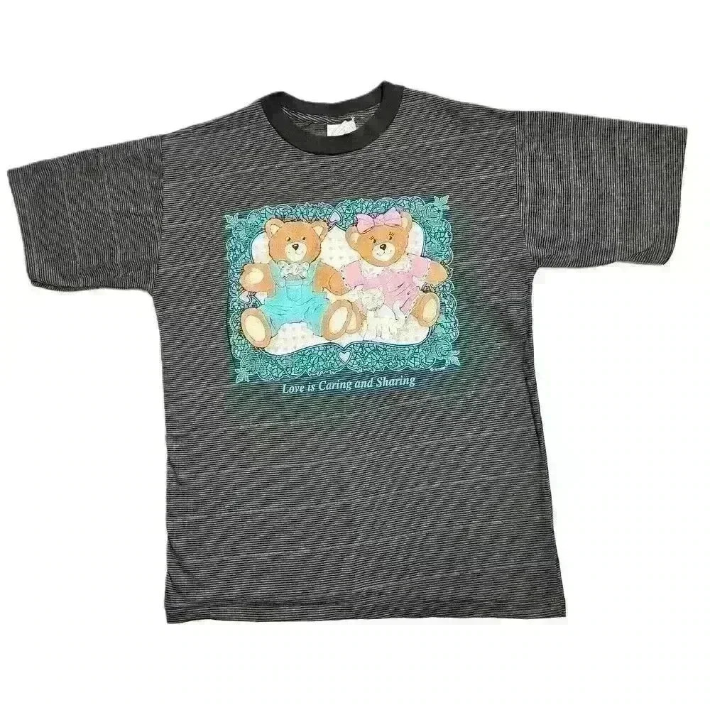 Vintage 90s Teddy Bears Love Is Caring & Sharing Single Stitch T-Shirt Large